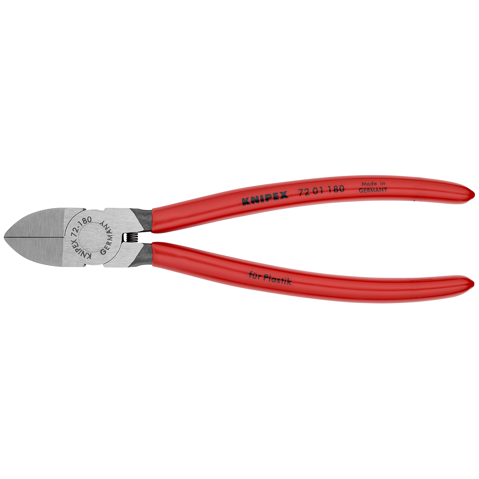 KNIPEX, Diagonal Pliers-Flush Cutting Plastics, 7.25in., Pieces (qty.) 1 Material Vanadium Steel, Model# 72 01 180